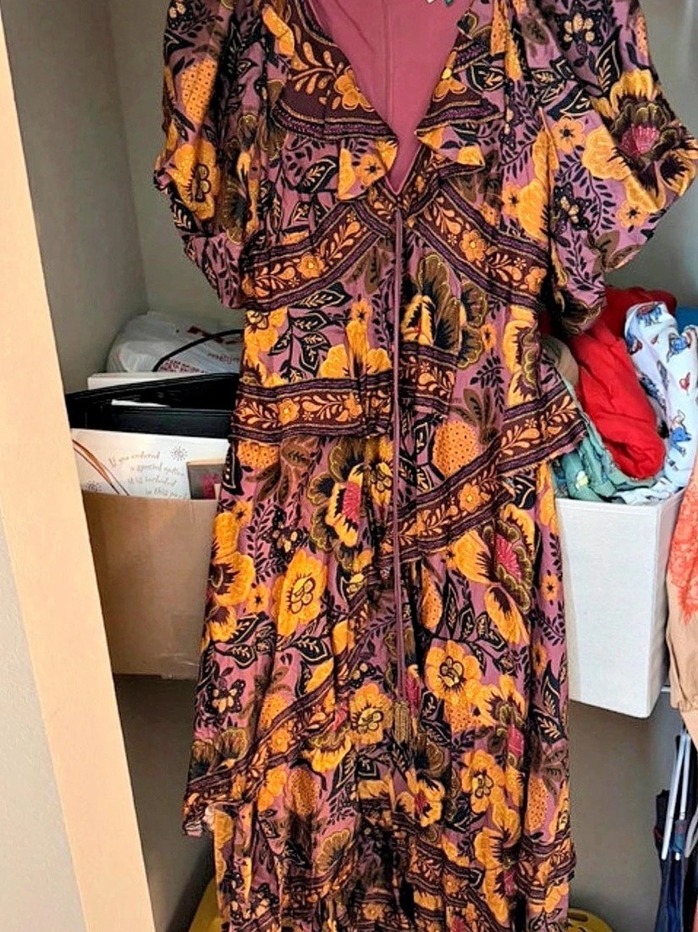 FARM Rio Floral Maxi Dress in Purple & Yellow